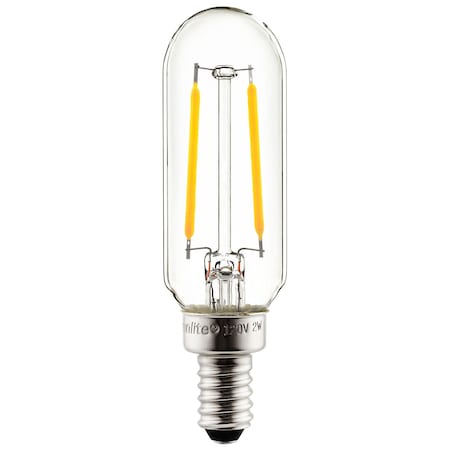Sunlite LED Filament T8 Tubular Light Bulb, 2W 25W=, E12, Dimmable, 85mm, 130 Lumens, 2700K, 6PK 80498-SU